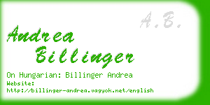 andrea billinger business card